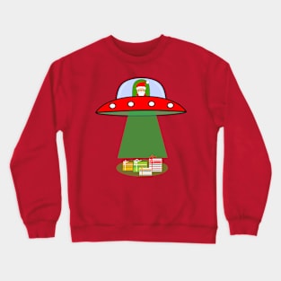 SANTA Claus Alien Spaceship Crewneck Sweatshirt